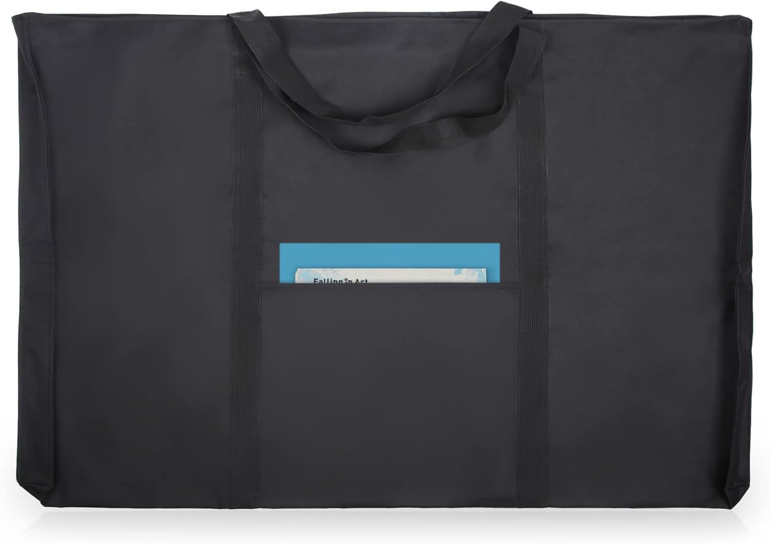 JJRING Dacron Light Weight Art Portfolio Tote Bag. 25'' x 37'' for 24'' x36'' Black Carrying Storage Case For Poster. Sketching. and Drawing