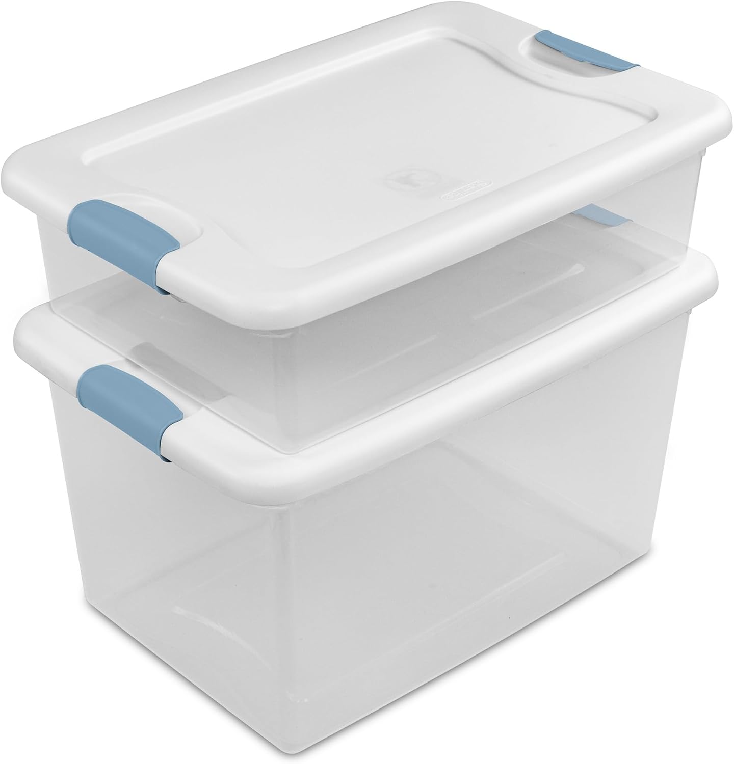 Sterilite 4-Pack 64 Quart Latching Box. Clear Plastic Storage Organizer Bins with White Lids - Large Stackable Containers for Home Bedroom. Dorm Room. and Closet Organization - Image 8