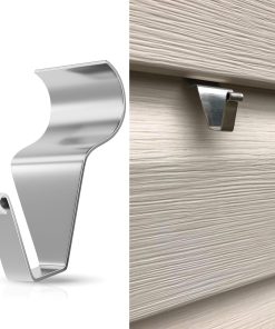 MIUKAA Vinyl Siding Hooks (4-Pack). Stainless Steel No Hole No Damage Siding Clips Hangers for Hanging Outdoor. Hooks for Outdoor String Lights. Patio Decor. Front Porch Decor. Wreath Decor
