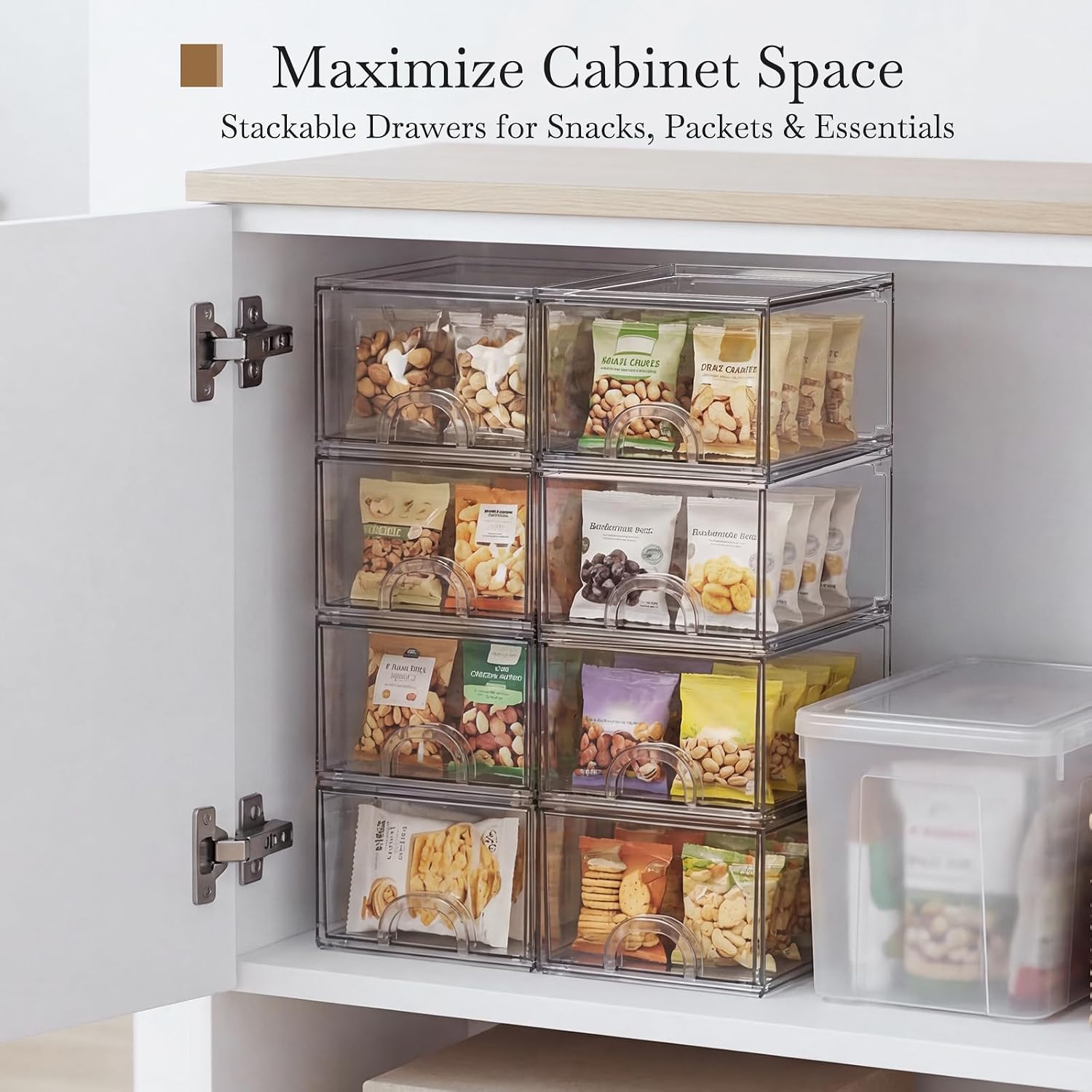8 Pack Small Clear Stackable Acrylic Storage Boxes for Art Tool & Sketch. Storage Drawers. Storage Organizer. Clear Plastic Makeup Organizer. Ideal for Vanity. Cabinet. Desk Organization - Image 6