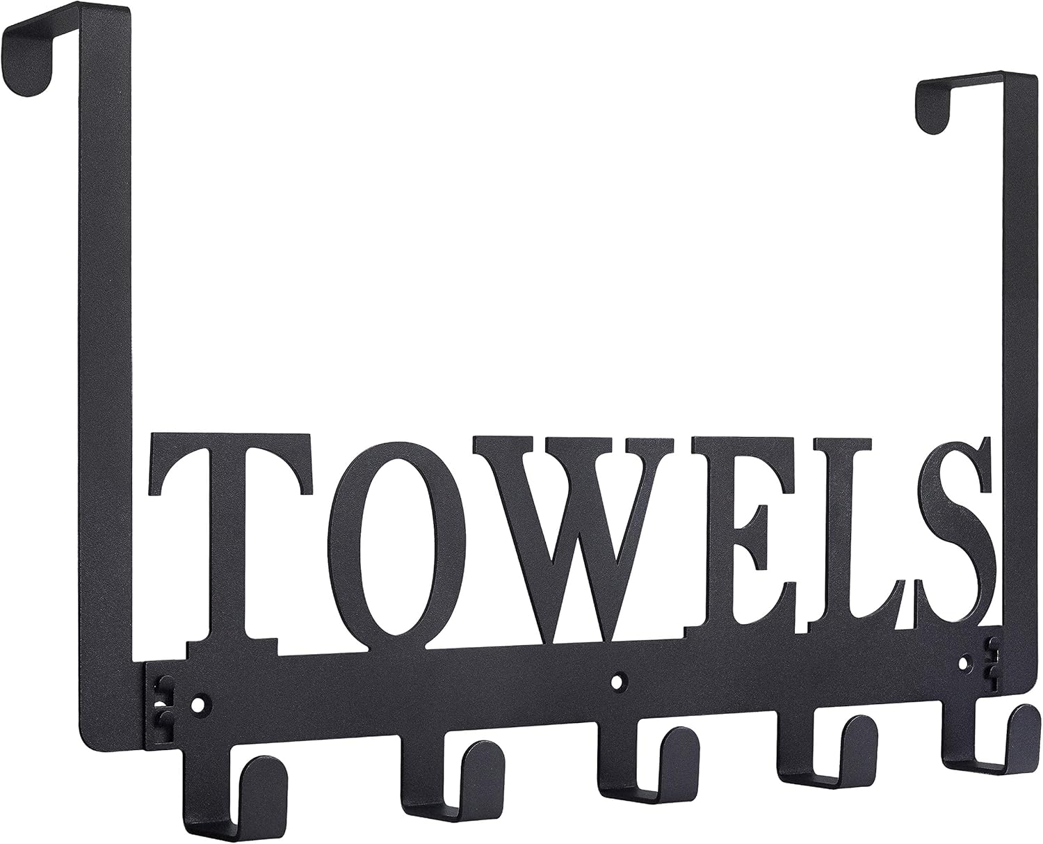 Kuhome Over The Door Hooks. Towel Holder for Bathroom. Door Mount Towel Rack Towel Hooks for Bedroom Beach Towels Bathrobe Wall Mount Hang on The Door Cabinet Cupboard Metal Sandblasted (Black)